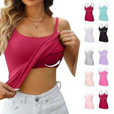 Camisole à bretelles femme grande taille avec soutien gorge rembourré intégré été cami hauts gilet