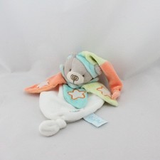 Doudou plat ours blanc orange