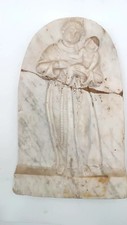 Plaque sculptée, panneau en bas-relief de marbre - Saint Antoine de Padoue, XVII