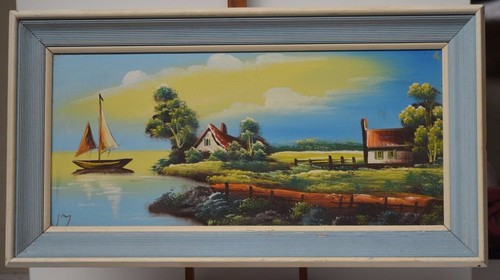 Ancien tableau cadre bateau - tableau,