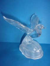 FIGURINE STATUETTE De COLOMBE EN VERRE CRISTAL OBJET DE VITRINE DE BUREAU