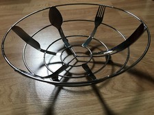 CORBEILLE A FRUITS métallique chromé