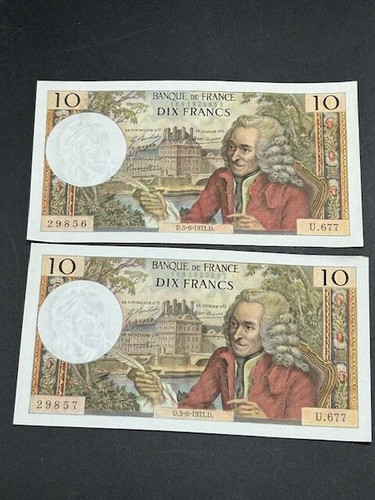 Deux billets banque 10 - deux,