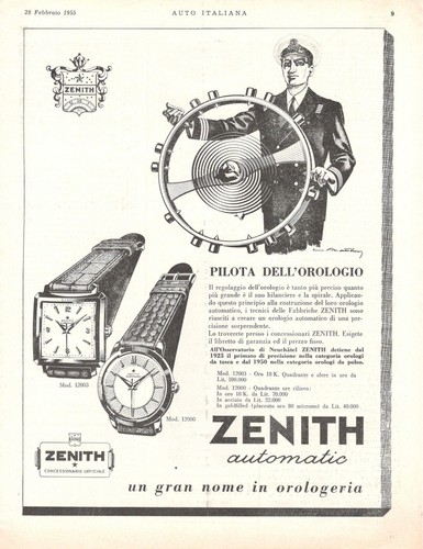 Zenith publicité 1955 montre - publicité,