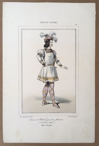 Lithographie ancienne costume - ancienne,