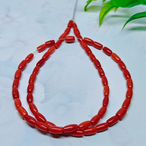 Perles tambour corail - de, en