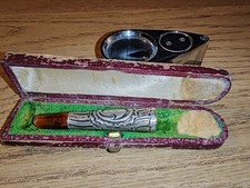 Ancien Porte Fume-cigarette XIX en ARGENT décor A Saisir Poinçon 