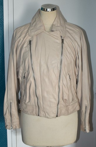 Blouson cuir beige french - blouson,