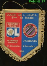 PETIT FANION 10*9 CM OLYMPIQUE LYONNAIS OL Vs CLUB BRUGGE.KV UEFA CUP 1999
