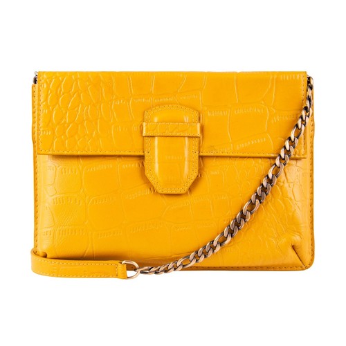 Femmes cuir jaune pochette - cuir,