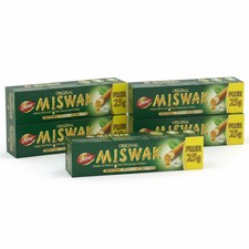 Lot de 5 dentifrice miswak Dabur SANS FLUOR siwak arak brosse à dent Réduc -20%