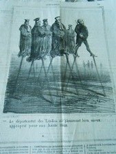 Caricature 1870 - Le dpt des Landes Echasses pour une haute cour Justice