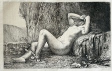 Jules Lefevre Lefebvre Gravure Eau Forte Etching Nu Féminin Marie Madeleine 1878