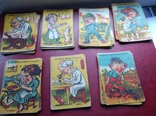 Très Ancien jeu 7 familles métiers Cartes carton