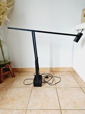 Ancienne grande Lampe de bureau type Tizio à contrepoids Balancier noir Design