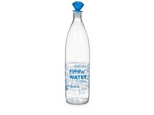 Bouteille verre décor bleu - bouteille,