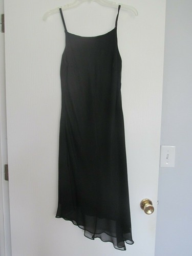 Chiffon black asymmetric - black,