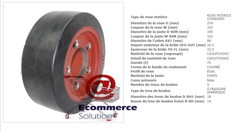 Roue motrice caoutchouc - motrice,