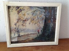 tableau ancien aquarelle cadre