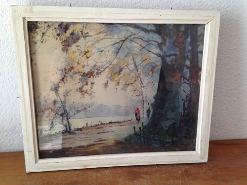 Tableau ancien aquarelle cadre - ancien,