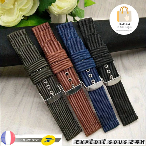 Bracelet montre tissu toile - bracelet,