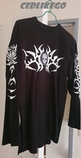 T SHIRT MANCHE LONGUE NOIR TRIBAL BLANC TETE DE MORT - taille L - très bon état