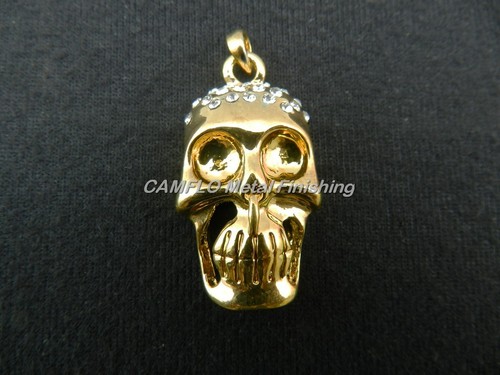24k gold plated skull - gold, w/