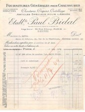 Facture.AM19386.Paris.Pour Bourgoin.1944.Paul Bidal.Chaussure.Clouterie.Crépi