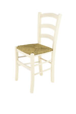 Tommychairs - Chaise VENICE en bois de hêtre peindré et assise en paille