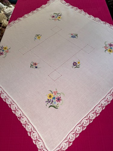 Belle nappe ancienne lin - en,