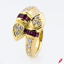 Bague 750/18K Or Jaune Rubis