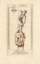 Exlibris Livre D'Art Kupferstich Alfred Cossmann 1870-1951 Disqueur Myron