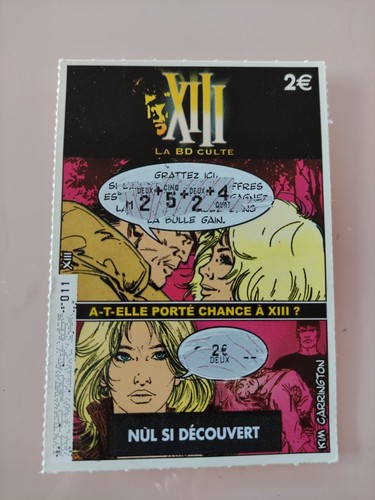 Ticket xiii fdj gagnant - xiii,