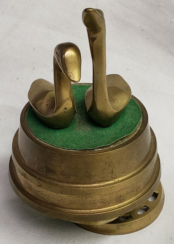 Vintage brass rotating swan - brass,