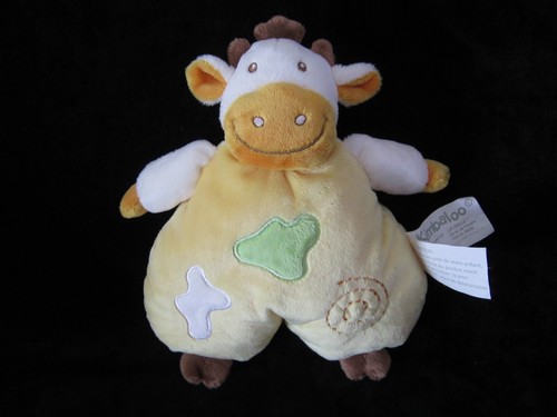 Doudou vache jaune blanche - vache,