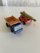 Vintage Matchbox Engin De Chantier Camion Benne Et Grue 