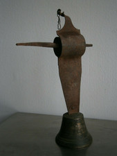 Cloche Sonnette Portail 19°s Fer forgé Bronze Déco Maison Entrée Ancien