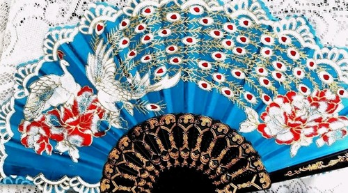 Eventail porte bonheur tissu - eventail, porte-bonheur,tissu