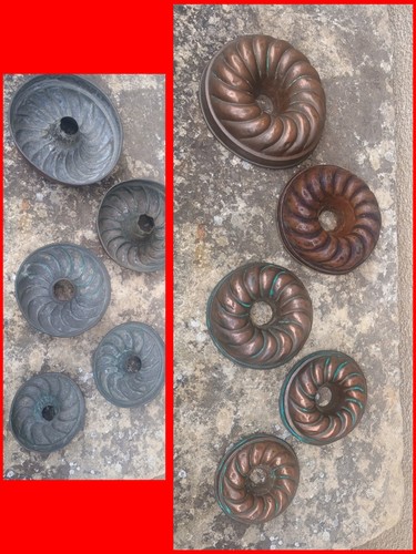 Rare série moules cuivre - rare, 5