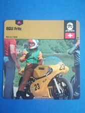 Fiche Moto Pilote Card 12 x 12,5 cm - Fritz Egli - Suisse