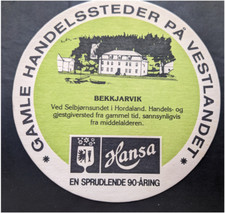 Hansa Norvege Sous bock  - Beer Mat   "Gamle handelsssteder på Vestlandet"