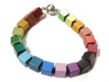 Bijou acier inoxydable bracelet cubes Hand Made.bangle 