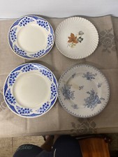 Lot de 4 plat rond 2 Luneville doly 1 Luneville tradition décors rose 1 utzschne