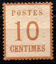 ALSACE LORRAINE  10c - BISTRE-BRUN N° 5 - neuf sans gomme trace de charniere