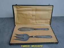 COFFRET A SERVIR PELLE + FOURCHETTE EN ARGENT FOURRE POINCON MINERVE