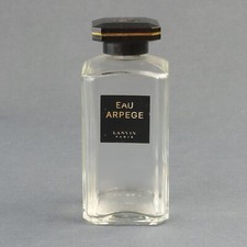 Ancien Flacon De Parfum Vide Eau Arpege Lanvin Bouchon Bakélite à Liseré Doré