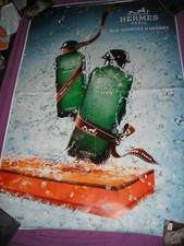 Affiche  parfum 120X170   L' EAU D'ORANGE VERTE d'HERMES  pliée au milieu