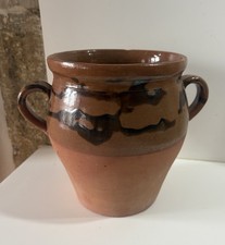 Ancien Pot à Graisse Terre Cuite Vernissée Poterie Art Populaire Déco Collection