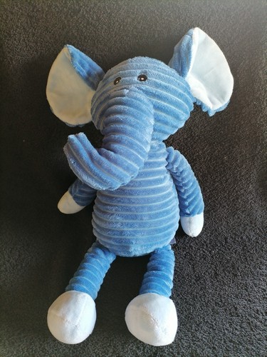 Doudou peluche éléphant bleu