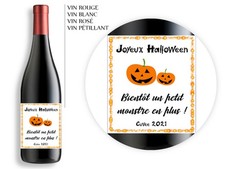 Bouteille de bière ou vin personnalisable pour une annonce originale à Halloween